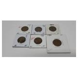 6 Wheat Pennies 17D, 19, 20, 20D, 21s,& 23