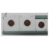 3 Wheat Pennies 1909, 1910, 1911