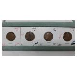 4 Wheat Pennies 1912, 1913, 1911, 1915