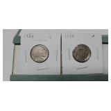 1934 & 1930 Buffalo Nickels