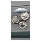 4 1955 P/D/S GEM BU Silver Roosevelt Dimes