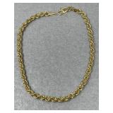 10k. Yellow Gold 7in. Rope Bracelet 1.49 Grams