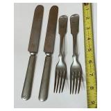 Brazil Solid Silver Forks & Dinner Knives with a