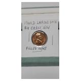 1960D Large Date BU-Cent Filled 9 Error Coin