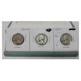 1936S-VG, 1938S, 1939S Silver Quarters