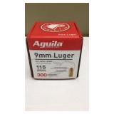 Aguila 9mm Lugar 115 Gr. 300 Rounds FMJ