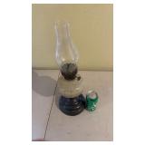Vintage Glass Oil Lamp, (globe is adhered to