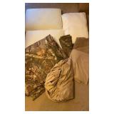 Queen size camo bed set and pillows