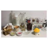 Glasses, candles, vases, bottles