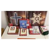 Christmas cards, lighted cross and snowflake, 50
