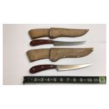 2 Fillet Knives & Sheathes