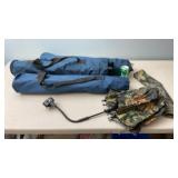 3 bag Chairs, Camo Clip on Chair Umbrella
