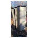 Rubbermaid outside utility cabinet to door