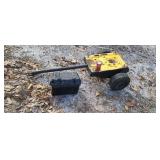 Homemade 2 wheel cart and plastic battery Box