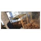 Steel table frame with goose hitch.