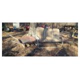 Lawn chairs wheelbarrow everything is in rough