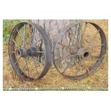 2 Steel Wagon Wheels