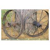 2 Steel Wagon Wheels