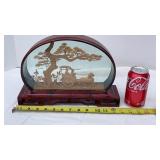 Chinese Cork Sculpture Carving Art Scenery