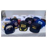 Various Hats, Navy, USA, Vietnam, etc