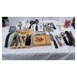 Kitchen Utensils, cheese slicer, knives, etc.,