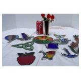 Stain glass , vase and sun catchers