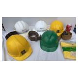 Hard hats, belts, rain wear hood