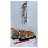 Figurines and tiger wind chime