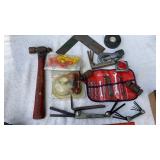 Tools-wrenches, pen hammer, hex key sets, T, tape