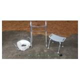 Shower Stool, Walker, Toilet Riser