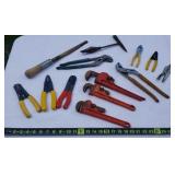 Tools including Ridgid Pipe Wrenches, Wire