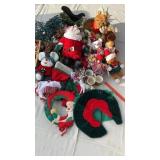 Christmas lot-lights, angels, sleigh, tree skirt,
