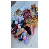 Craft stuff-ribbon, yarn, elastic, bows, flowers