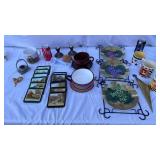 Plate hanging decor, Fox hunting coasters new in