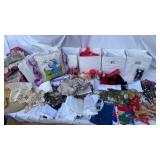 Fabric , cloth storage containers x6, pillows