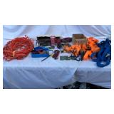 Extension cord, racket straps, electrical items