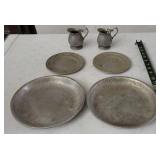 Wilton Pewter Plates & Creamers