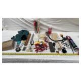 Tools, tie bands, lubricant kit used, stone knife