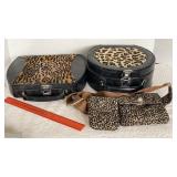 Leopard print makeup cases