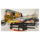 Clamps, rope, zip ties, bungee cords and tape