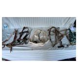 Horse supplies, lunge line, bridle and bits ,