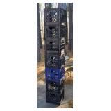 7 plastic milk crates