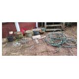 Flower pots garden hose lawn décor