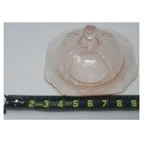 Antique American Pink Depression Covered Bowl