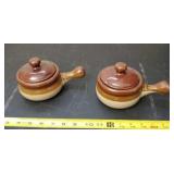 2 Vintage Stoneware Soup Crocks