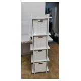 52 x 16.5 x 11.5 Shelf With 4 Wicker Baskets