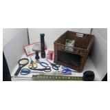 Basket, Flashlights, Scissors & More