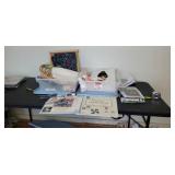 2 Totes Of Sewing Material & Books