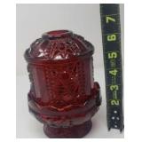 Red Indiana Glass Fairy Lamp