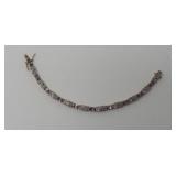 7in.Sterling Silver Bracelet with Purple Amethyst